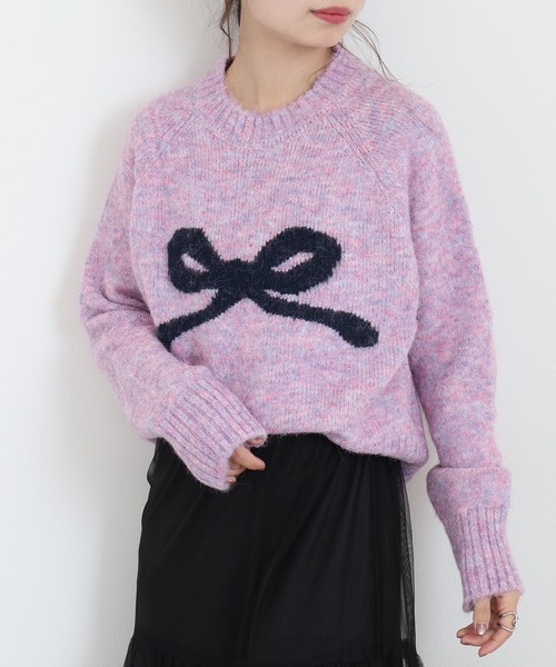 A.N.L(エーエヌエル レーベル)の「A.N.L リボンモチーフニット(ニット/セーター・レディース・チャコールグレー/アイボリー/シルバーグレー/パープル系・38)」の19枚目の写真