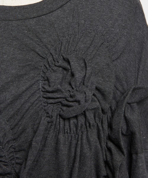 gomme（ゴム）の「シャーリングＴ（Tシャツ/カットソー・レディース・ブラック/ホワイト/ブルー/チャコールグレー・MEDIUM）」の20枚目の写真