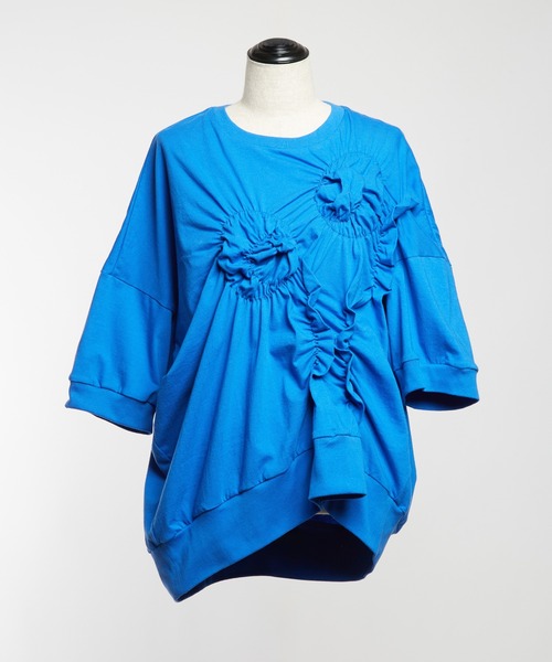 gomme（ゴム）の「シャーリングＴ（Tシャツ/カットソー・レディース・ブラック/ホワイト/ブルー/チャコールグレー・MEDIUM）」の17枚目の写真