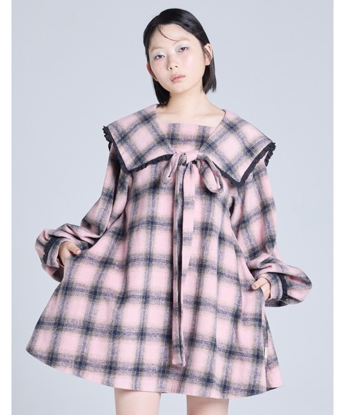 Little sunny bite(リトルサニーバイト)の「check dress(ドレス・レディース・ピンク/ブラック/ブルー・SMALL/MEDIUM)」の3枚目の写真