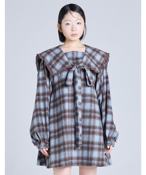 Little sunny bite(リトルサニーバイト)の「check dress(ドレス・レディース・ピンク/ブラック/ブルー・SMALL/MEDIUM)」の11枚目の写真