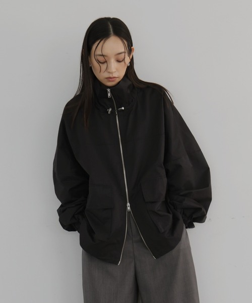 hellam(へラム)の「スタンドカラーツイルブルゾン(Tシャツ/カットソー・レディース・アイボリー/ブラック/ベージュ/ブラウン・FREE)」の15枚目の写真