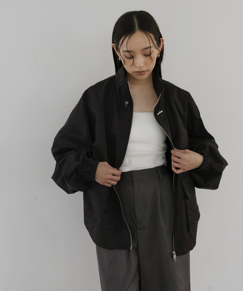 スタンドカラーツイルブルゾン（Tシャツ/カットソー）｜hellam（へラム