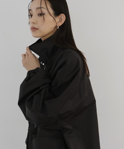 hellam(へラム)の「スタンドカラーツイルブルゾン(Tシャツ/カットソー・レディース・アイボリー/ブラック/ベージュ/ブラウン・FREE)」の19枚目の写真