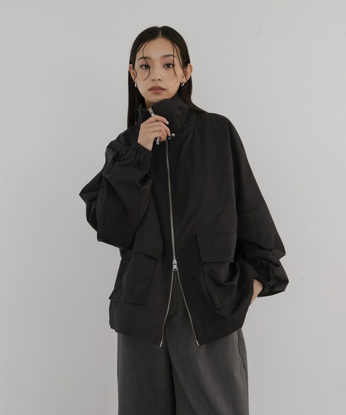 hellam(へラム)の「スタンドカラーツイルブルゾン(Tシャツ/カットソー・レディース・アイボリー/ブラック/ベージュ/ブラウン・FREE)」の20枚目の写真