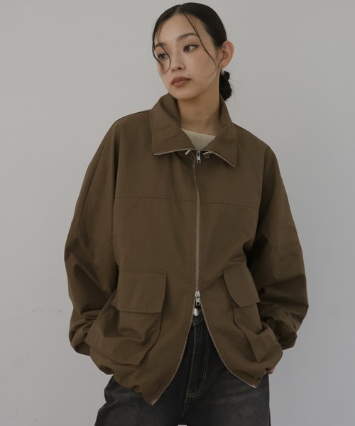 スタンドカラーツイルブルゾン（Tシャツ/カットソー）｜hellam（へラム