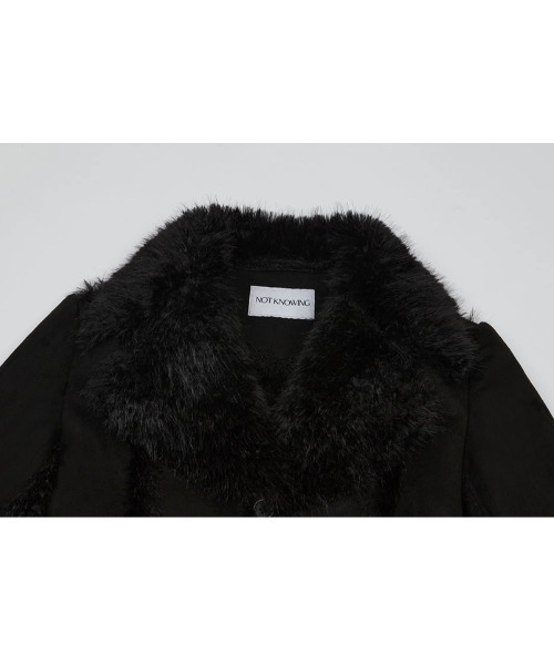 NOT KNOWING(ノットノーイング)の「【NOT KNOWING】HOURGLASS MOUTON FUR COAT / 【ノットノーイング】アワーグラスマウンテンファーコート(ムートンコート・レディース・ブラック/ブラウン・ONE SIZE)」の15枚目の写真