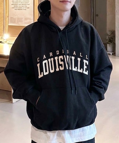 NOWLE（ノウル）の「【NOWLE】LOUISVILLE カレッジ アーチロゴ プルオーバーパーカー（パーカー・メンズ・ワインレッド・MEDIUM/LARGE/X-LARGE/SMALL）」の15枚目の写真