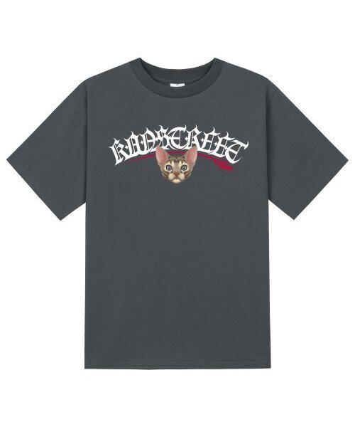 KAN6312(カン6312)の「KTG0163 レタリングスフィンクスキャット半袖Tシャツ - グレー(Tシャツ/カットソー・メンズ・その他・LARGE/X-LARGE/SMALL/MEDIUM)」の1枚目の写真