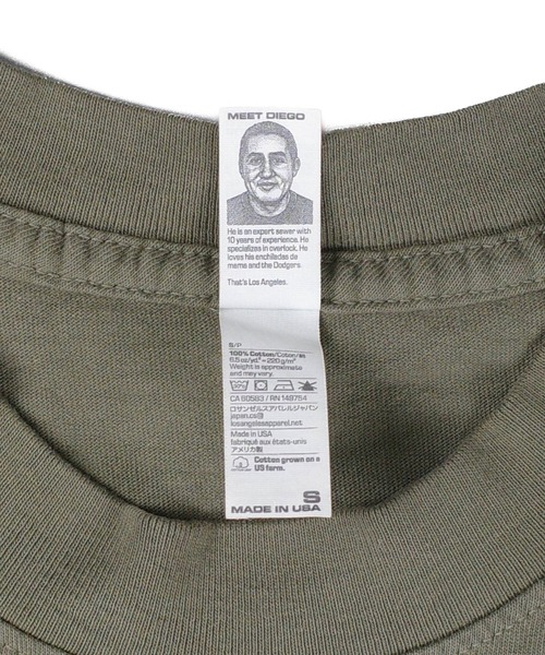 LOS ANGELES APPAREL(ロサンゼルスアパレル)の「【PH3】【LOS ANGELES APPAREL/ロサンゼルスアパレル】S/S Grmnt Dye Crew Neck 6.5oz 1801GD(Tシャツ/カットソー・メンズ・オレンジ系その他/パープル系その他/ベージュ系その他/アーミー/クリアブルー/パープル・MEDIUM/LARGE/X-LARGE/XX-LARGE/SMALL)」の10枚目の写真