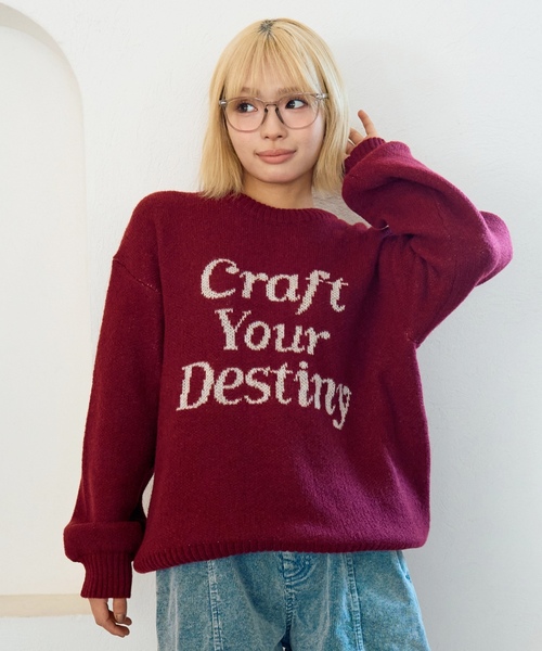 LOVETOXIC(ラブトキシック)の「モヘアタッチジャガードプルオーバー(ニット/セーター・キッズ・アイボリー/サックスブルー/トップグレー/グリーン/ブラック/オフホワイト/エンジ/ネイビー・130cm/S:140cm/L:160cm/M:150cm)」の8枚目の写真