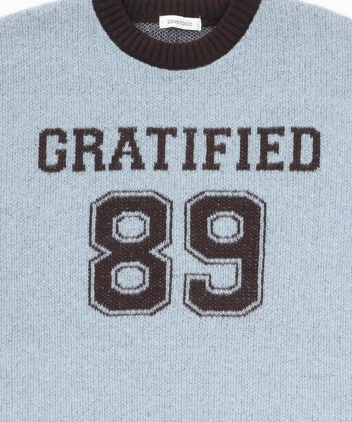 LOVETOXIC(ラブトキシック)の「モヘアタッチジャガードプルオーバー(ニット/セーター・キッズ・アイボリー/サックスブルー/トップグレー/グリーン/ブラック/オフホワイト/エンジ/ネイビー・130cm/S:140cm/L:160cm/M:150cm)」の16枚目の写真