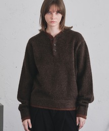 LAYERED STYLE HENRY NECK KNIT/レイヤードスタイルヘンリーネックニット