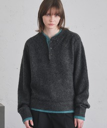 selle glant | LAYERED STYLE HENRY NECK KNIT/レイヤードスタイルヘンリーネックニット(ニット/セーター)