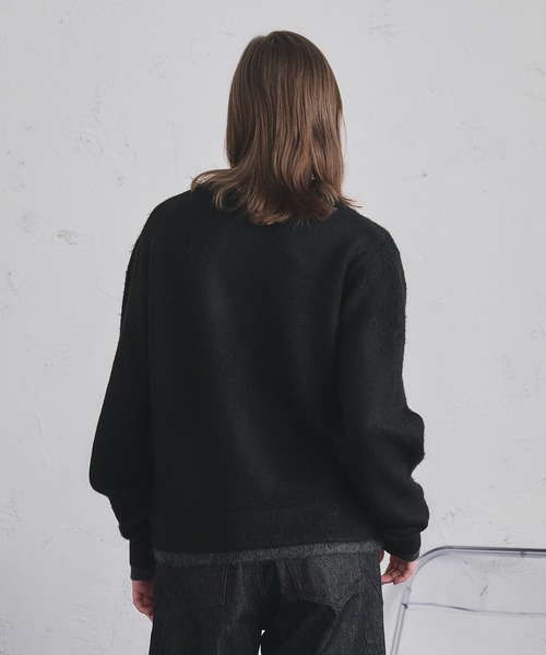 セール】LAYERED STYLE HENRY NECK KNIT/レイヤードスタイルヘンリー