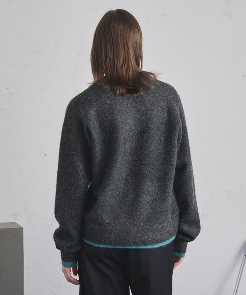 selle glant（セレグランテ）の「LAYERED STYLE HENRY NECK KNIT/レイヤードスタイルヘンリーネックニット（ニット/セーター・メンズ・ダークブラウン/ダークグレー/ブラック・SMALL/MEDIUM/LARGE）」の9枚目の写真