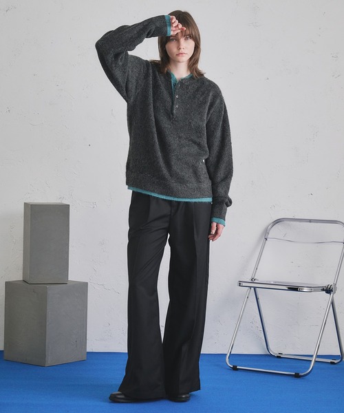 selle glant（セレグランテ）の「LAYERED STYLE HENRY NECK KNIT/レイヤードスタイルヘンリーネックニット（ニット/セーター・メンズ・ダークブラウン/ダークグレー/ブラック・SMALL/MEDIUM/LARGE）」の13枚目の写真