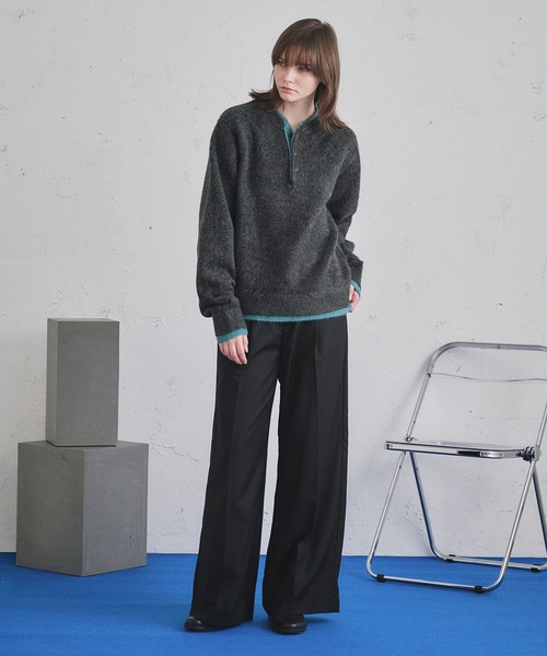 selle glant（セレグランテ）の「LAYERED STYLE HENRY NECK KNIT/レイヤードスタイルヘンリーネックニット（ニット/セーター・メンズ・ダークブラウン/ダークグレー/ブラック・SMALL/MEDIUM/LARGE）」の14枚目の写真