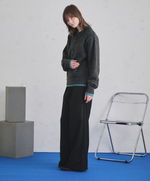 selle glant（セレグランテ）の「LAYERED STYLE HENRY NECK KNIT/レイヤードスタイルヘンリーネックニット（ニット/セーター・メンズ・ダークブラウン/ダークグレー/ブラック・SMALL/MEDIUM/LARGE）」の16枚目の写真