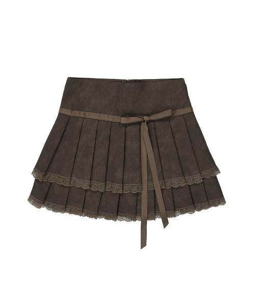 ZEROPLANET（ゼロプラネット）の「クレアビーガンレザープリーツスカート[BROWN]（スカート・レディース・その他・SMALL/MEDIUM）」の3枚目の写真