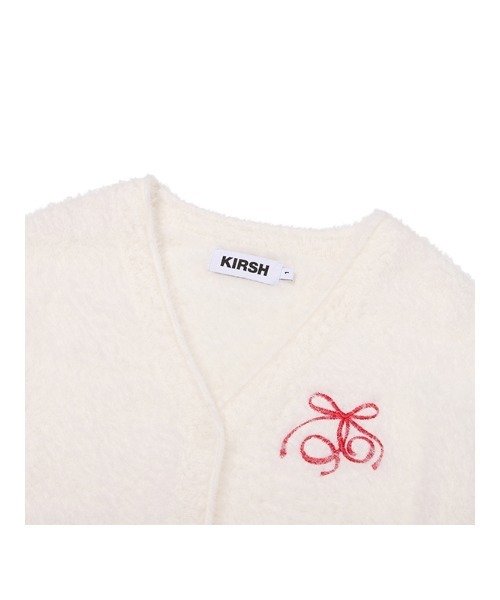 KIRSH（キルシー）の「KIRSH Loose-Fit Hairy Ribbon Cardigan キルシー ルーズフィット ヘアリー リボン カーディガン（カーディガン/ボレロ・レディース・アイボリー/ライトグレー/ブラウン・1）」の6枚目の写真