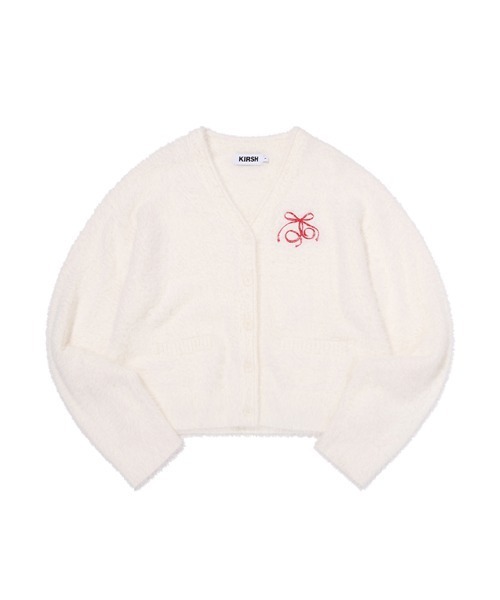 KIRSH（キルシー）の「KIRSH Loose-Fit Hairy Ribbon Cardigan キルシー ルーズフィット ヘアリー リボン カーディガン（カーディガン/ボレロ・レディース・アイボリー/ライトグレー/ブラウン・1）」の4枚目の写真