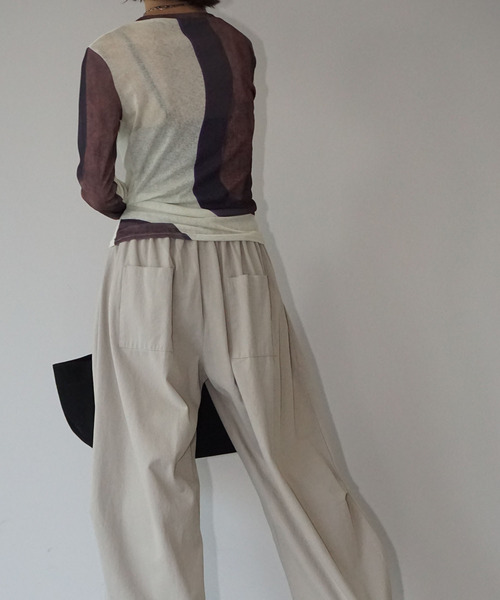 chuclla（チュクラ）の「シアーパネル ミックスカラー トップス chw26s011（Tシャツ/カットソー・レディース・ブラウン系その他・FREE）」の8枚目の写真