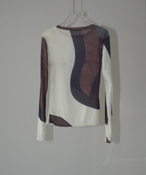 chuclla（チュクラ）の「シアーパネル ミックスカラー トップス chw26s011（Tシャツ/カットソー・レディース・ブラウン系その他・FREE）」の11枚目の写真