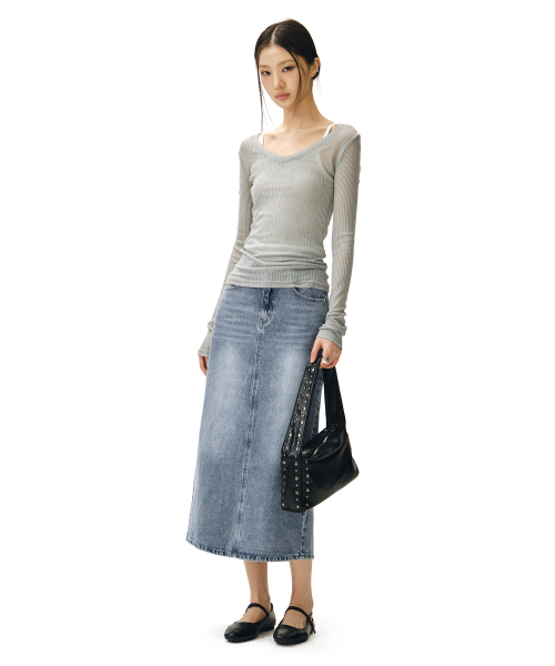 DECET WOMEN(デケット ウーマン)の「シグネチャーロングスカート DCSK003LBlueB(スカート・レディース・その他・SMALL/MEDIUM/LARGE/X-SMALL)」の6枚目の写真