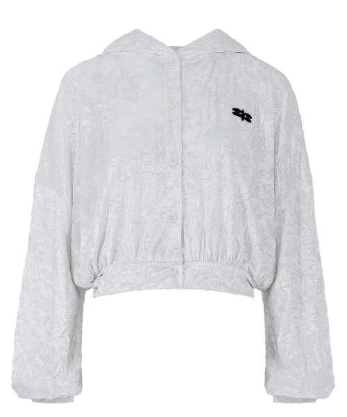 FLY HOOD JUMPER IN WHITE (ベルベットフードジャンパー)