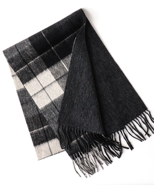 NOLLEY’S(ノーリーズ)の「R/Sウールカシミヤマフラー30(マフラー・メンズ・グレー/ブラック系その他/イエロー系その他/ブラック/グレー系その他/ネイビー・FREE)」の2枚目の写真