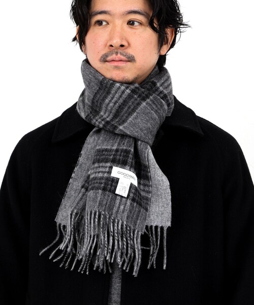 NOLLEY’S(ノーリーズ)の「R/Sウールカシミヤマフラー30(マフラー・メンズ・グレー/ブラック系その他/イエロー系その他/ブラック/グレー系その他/ネイビー・FREE)」の4枚目の写真