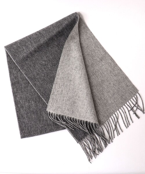 NOLLEY’S(ノーリーズ)の「R/Sウールカシミヤマフラー30(マフラー・メンズ・グレー/ブラック系その他/イエロー系その他/ブラック/グレー系その他/ネイビー・FREE)」の3枚目の写真