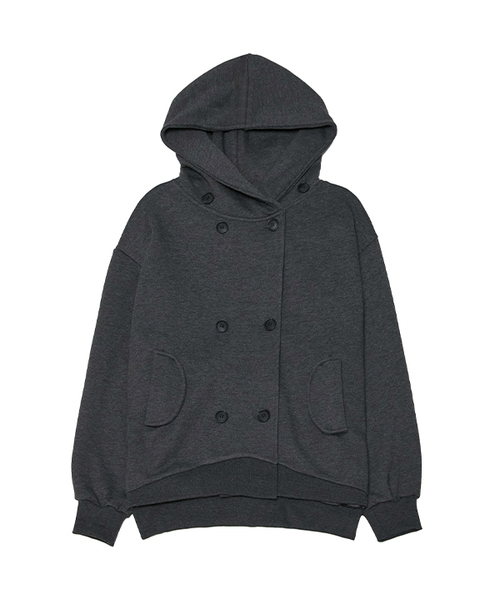 Double Hoodie (FL-101_Charcoal) — двуслойное худи, угольный меланж