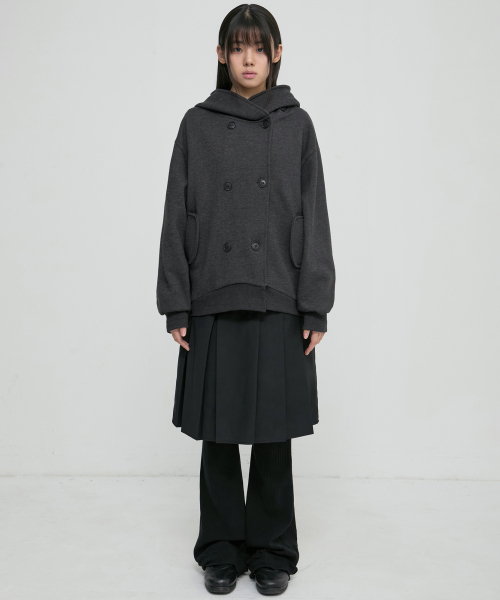 FLAREUP(フレアアップ)の「Double Hoodie (FL-101_Charcoal)(パーカー・レディース・チャコール・2/1)」の2枚目の写真