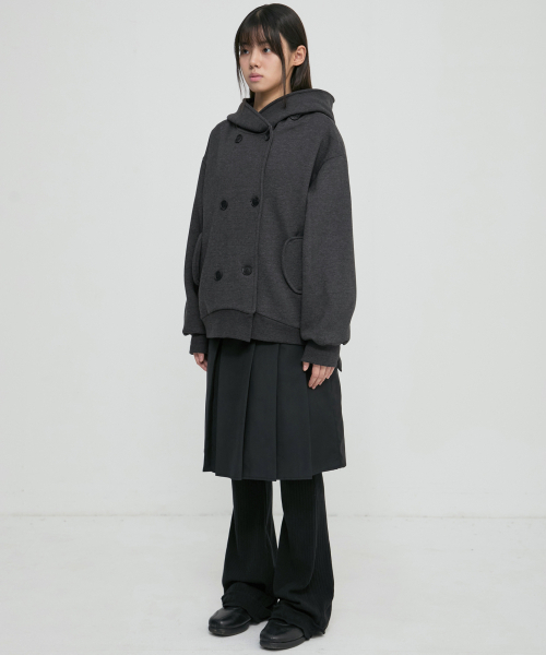 FLAREUP(フレアアップ)の「Double Hoodie (FL-101_Charcoal)(パーカー・レディース・チャコール・2/1)」の3枚目の写真
