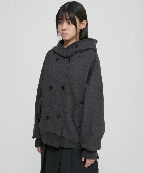FLAREUP(フレアアップ)の「Double Hoodie (FL-101_Charcoal)(パーカー・レディース・チャコール・2/1)」の4枚目の写真