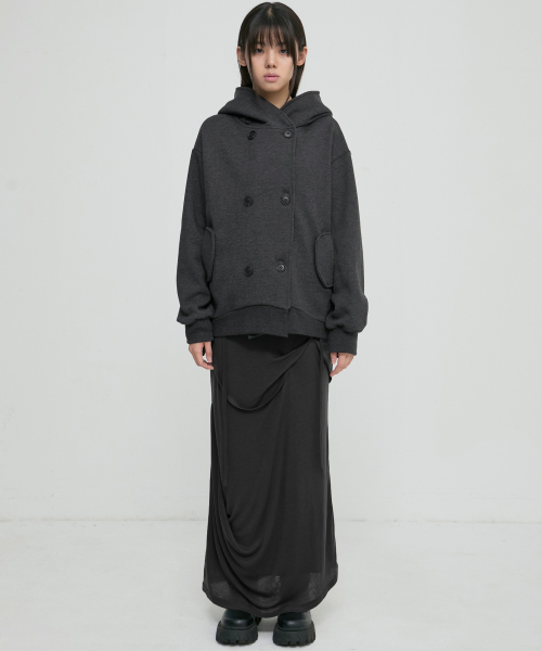 FLAREUP(フレアアップ)の「Double Hoodie (FL-101_Charcoal)(パーカー・レディース・チャコール・2/1)」の6枚目の写真