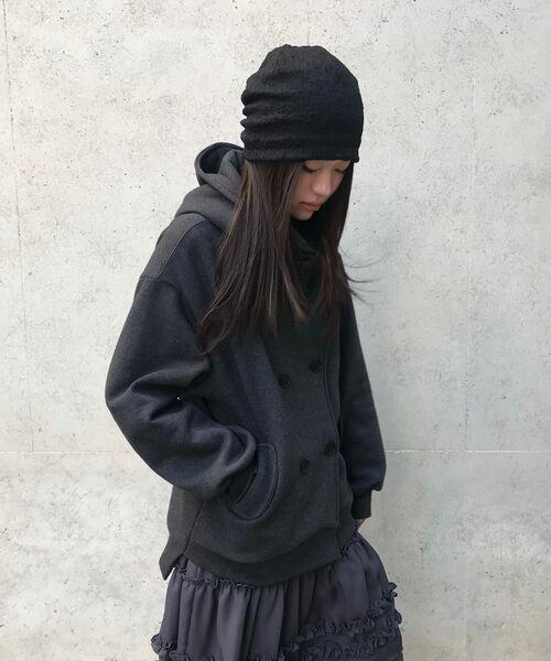 FLAREUP(フレアアップ)の「Double Hoodie (FL-101_Charcoal)(パーカー・レディース・チャコール・2/1)」の18枚目の写真