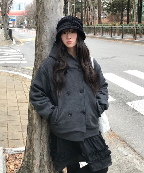 FLAREUP(フレアアップ)の「Double Hoodie (FL-101_Charcoal)(パーカー・レディース・チャコール・2/1)」の21枚目の写真