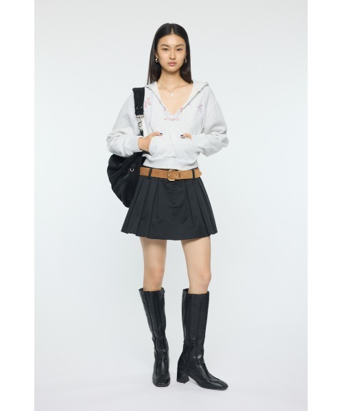 MOUSSY(マウジー)の「RUGGED LOGO フ―ディー(スウェット・レディース・杢グレー/マジェンタ・FREE)」の10枚目の写真