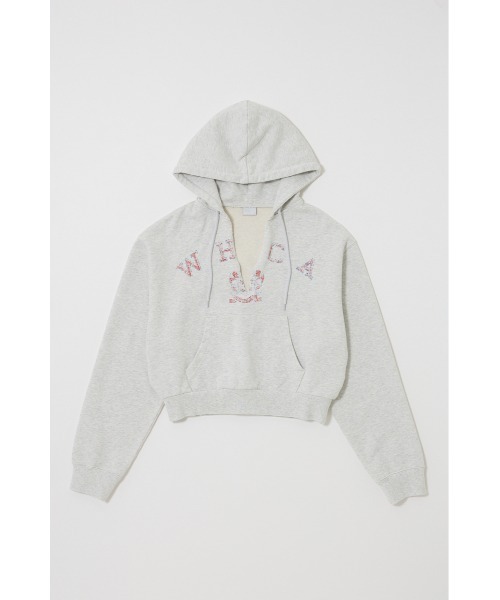 MOUSSY(マウジー)の「RUGGED LOGO フ―ディー(スウェット・レディース・杢グレー/マジェンタ・FREE)」の18枚目の写真