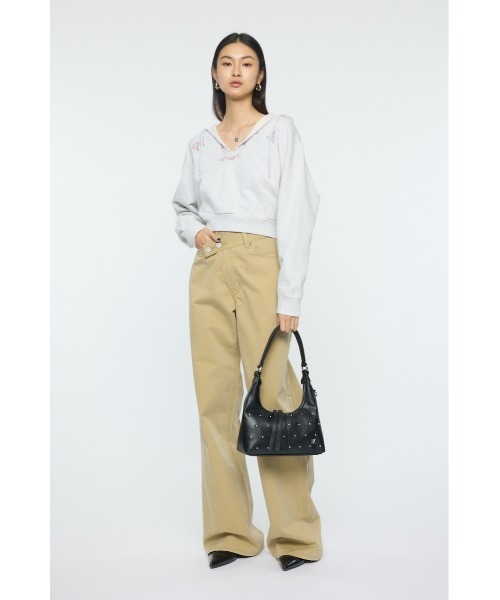 MOUSSY(マウジー)の「RUGGED LOGO フ―ディー(スウェット・レディース・杢グレー/マジェンタ・FREE)」の20枚目の写真