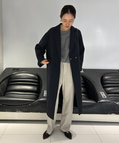 SLOBE IENA(スローブイエナ)の「ダブルフェイスチェスターコート(チェスターコート・レディース・ネイビー・38/36)」の2枚目の写真