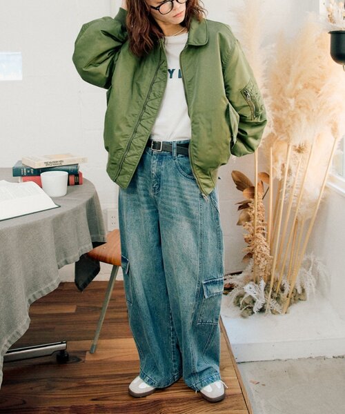 CIAOPANIC TYPY（チャオパニックティピー）の「【UNISEX】バルーンカーブカーゴデニムパンツ（デニムパンツ・レディース・ブラック/ブルー/ホワイト/ベージュ・MEDIUM/LARGE）」の21枚目の写真