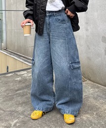 CIAOPANIC TYPY | 【UNISEX】バルーンカーブカーゴデニムパンツ(カーゴパンツ)
