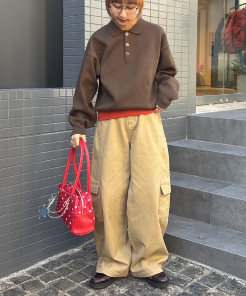 CIAOPANIC TYPY（チャオパニックティピー）の「【UNISEX】バルーンカーブカーゴデニムパンツ（カーゴパンツ・レディース・ブラック/ブルー/ホワイト/ベージュ・MEDIUM/LARGE）」の17枚目の写真