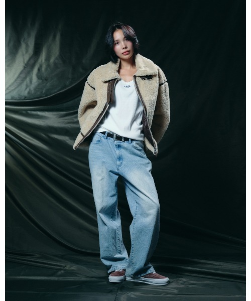 #Re:room（リルーム）の「ボアB-3ジャケット（ムートンコート・メンズ・ベージュ/ブラック・S-M/M-L）」の22枚目の写真