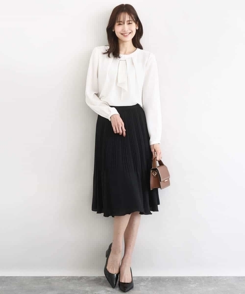 MK MICHEL KLEIN(エムケーミッシェルクラン)の「リバーシブルシフォンプリーツスカート/洗える(スカート・レディース・ネイビー/ブラック・38)」の4枚目の写真