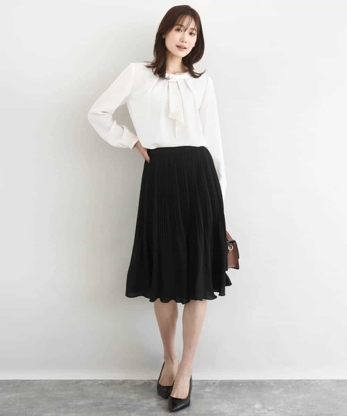 MK MICHEL KLEIN(エムケーミッシェルクラン)の「リバーシブルシフォンプリーツスカート/洗える(スカート・レディース・ネイビー/ブラック・38)」の5枚目の写真